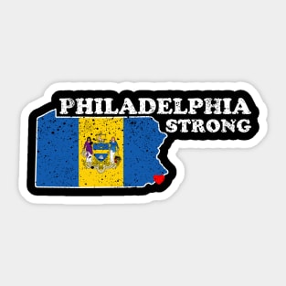 Philadelphia Strong Flag Pennsylvania Heart Shirt Sticker
